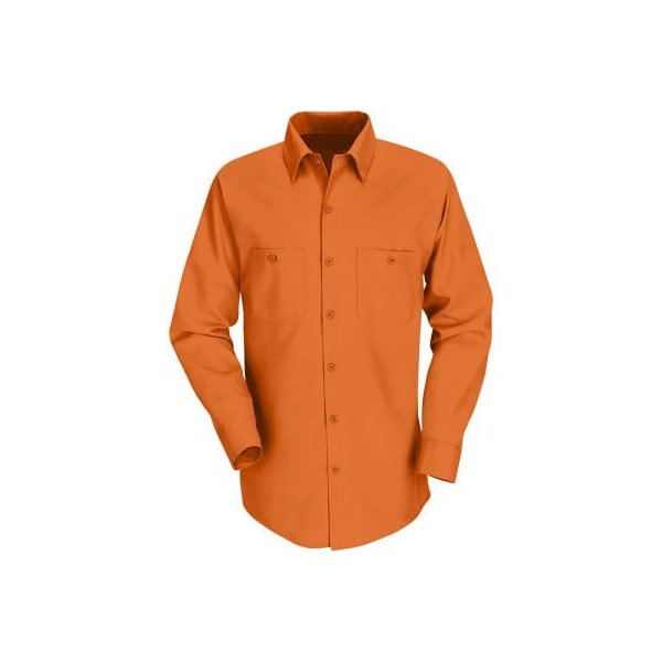 Red Kap Men's Industrial Work Shirt Long Sleeve Orange Long-L SP14